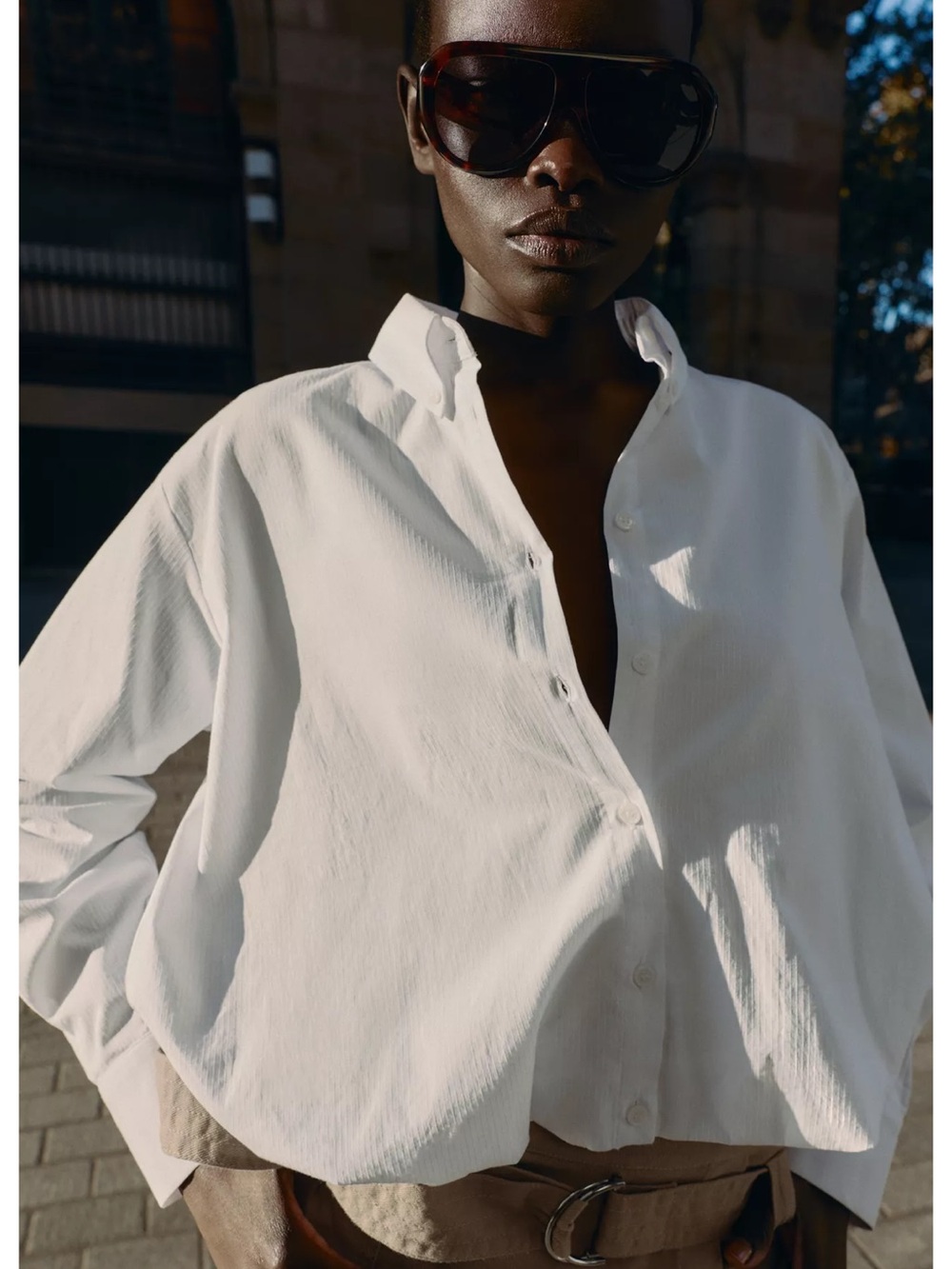Zara bubble hemmed pinstriped longsleeve